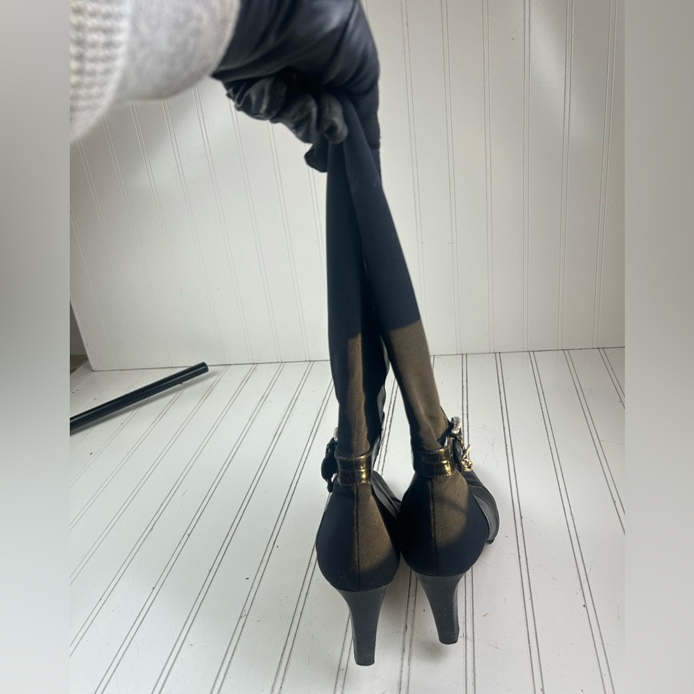 Brighton Italian Vintage Rachel Black Leather Nylon Boots Womenโs Size 8M - Picture 7 of 13